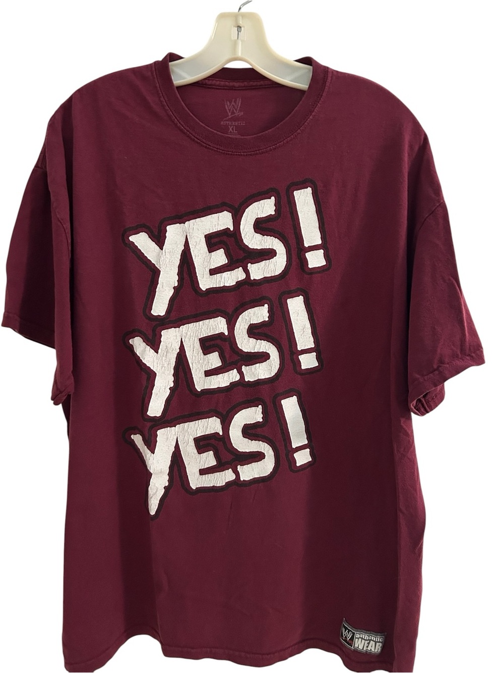 WWE Men’s Daniel Bryan Maroon YES! YES! YES!" Wrestling Graphic Tee SZ XL EUC